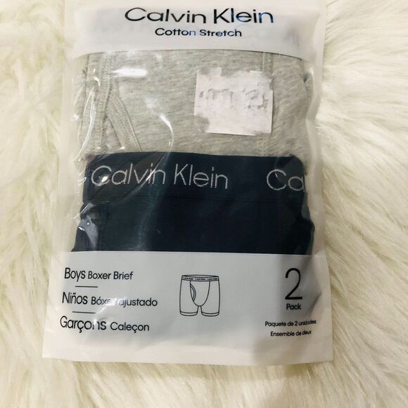 Calvin Klein‎ Boys Modern Cotton Stretch Logo Boxer Briefs 2-Pack Size M (8-10) - Picture 5 of 5